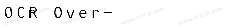 OCR Over字体转换